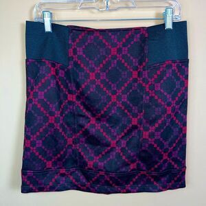 Free People Purpld and Black Plaid Mini Skirt size L
